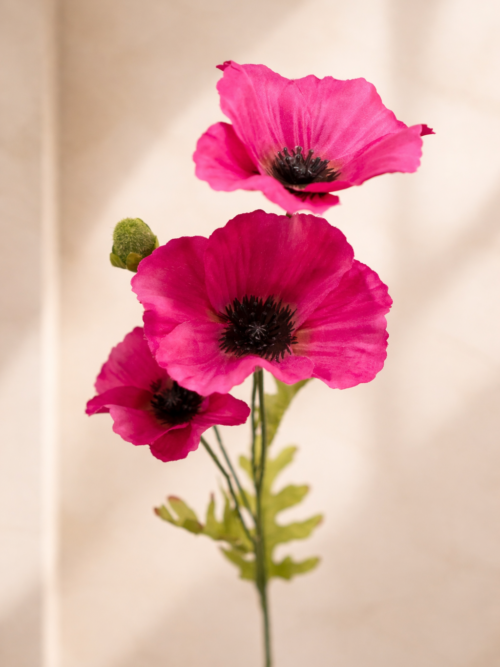 kunstbloem-Poppy-spray-Pink