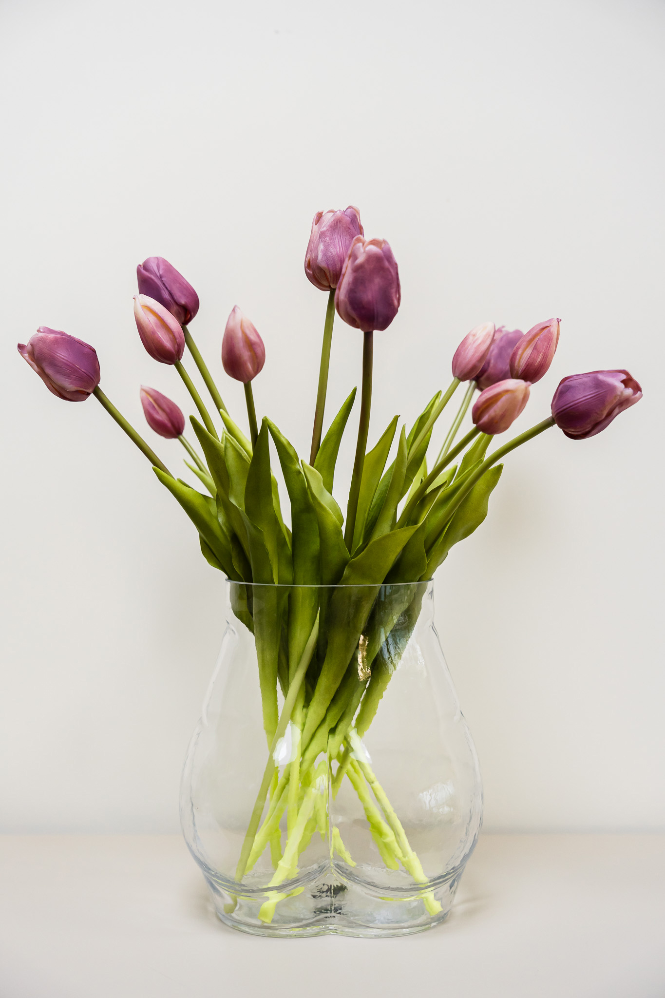 Zijden boeket - Bosje Tulpen Paars