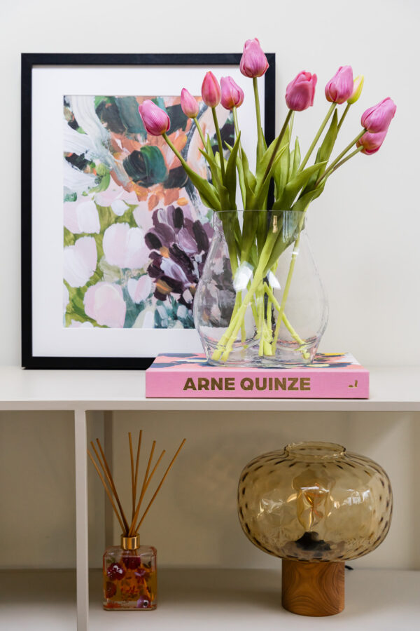 Zijden boeket - Bosje Tulpen Roze