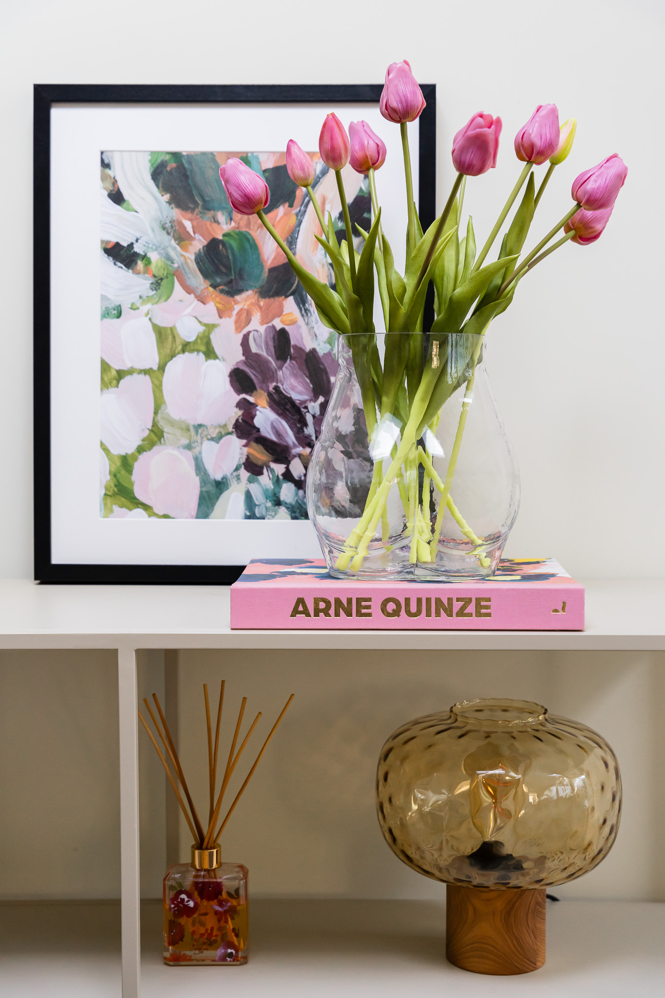 Zijden boeket - Bosje Tulpen Roze