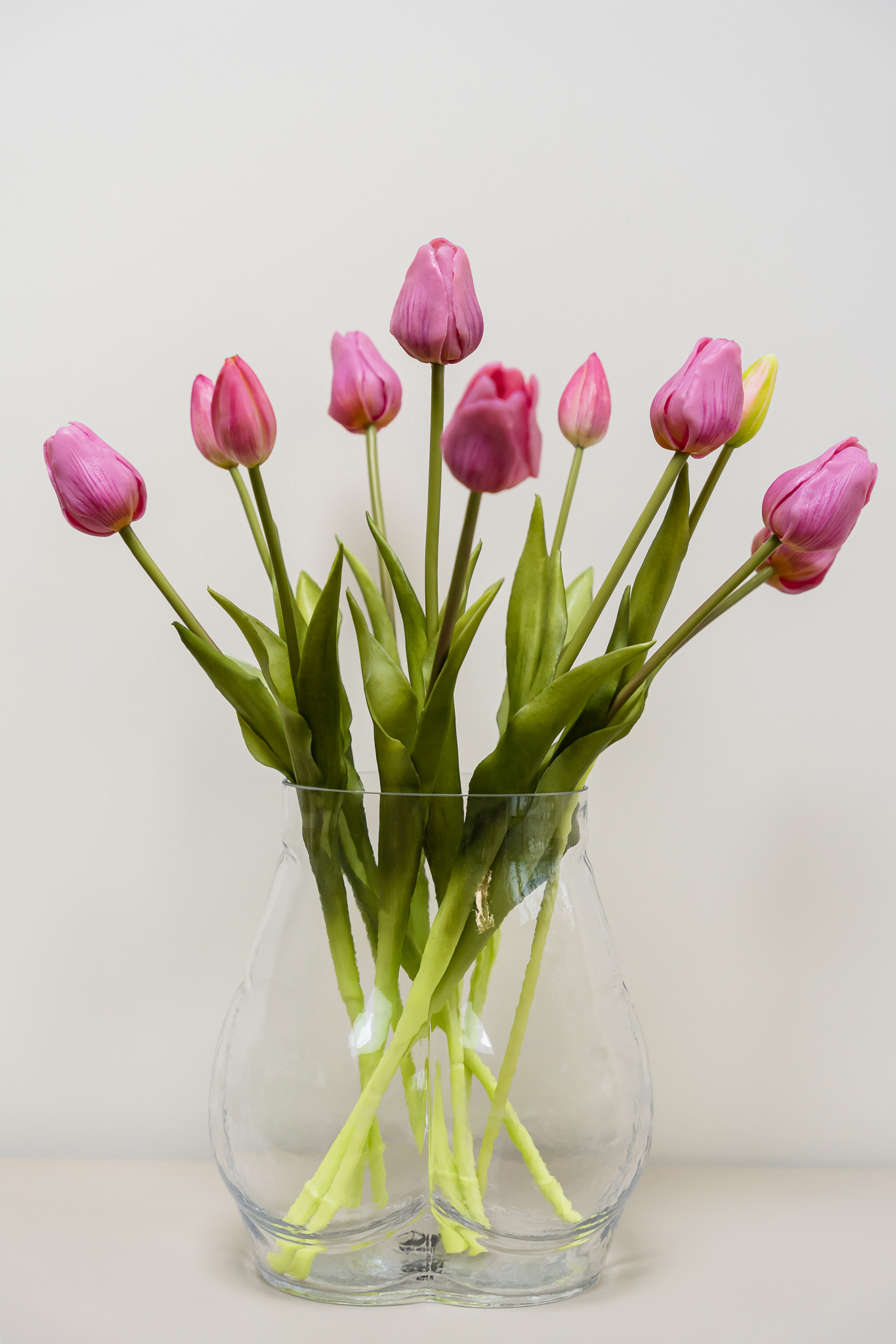 Zijden boeket - Bosje Tulpen Roze