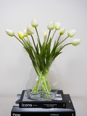 Zijden boeket - Bosje Tulpen Wit