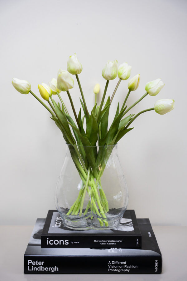 Zijden boeket - Bosje Tulpen Wit