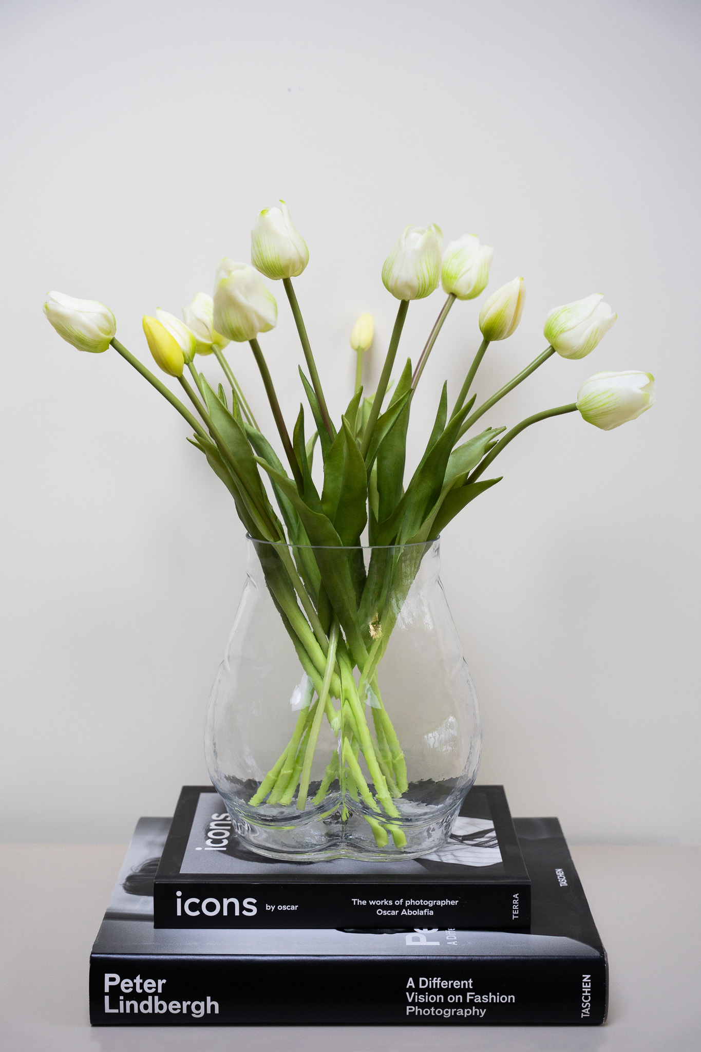 Zijden boeket - Bosje Tulpen Wit