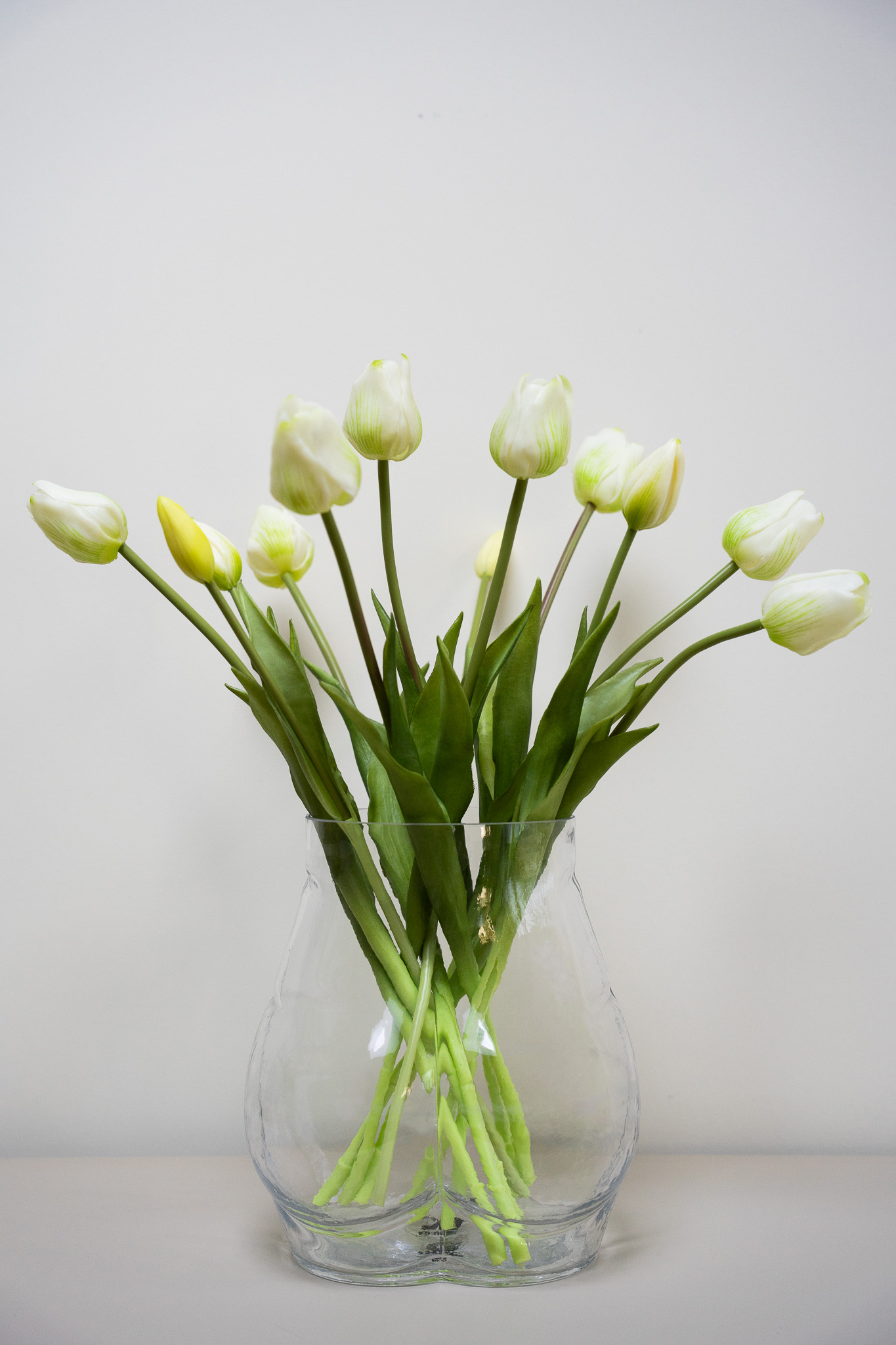 Zijden boeket - Bosje Tulpen Wit
