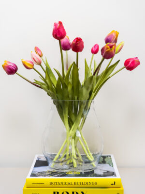 Zijden boeket - Bosje Tulpen Gemengd Roze