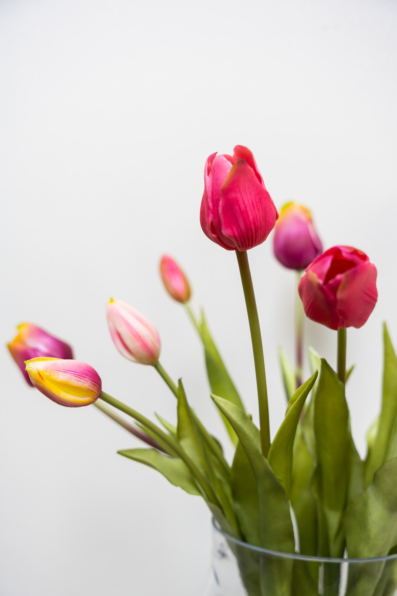 Zijden boeket - Bosje Tulpen Gemengd Roze
