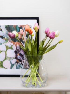 Zijden boeket - Bosje Tulpen Pastel