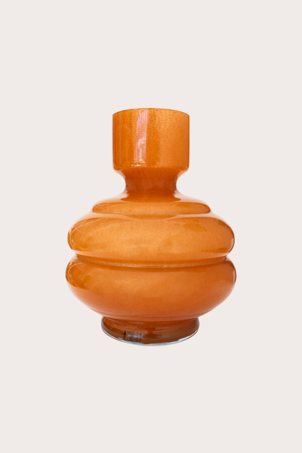 Vazen - Vaas oranje met ribbels