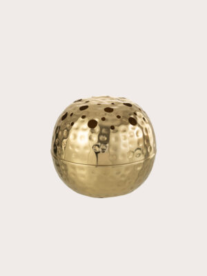 Vazen - grote gouden metalen vaas met gaten
