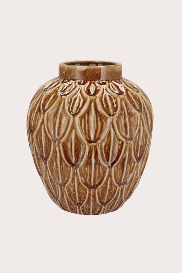 Vazen - Bruine Vintage-look pot van aardewerk