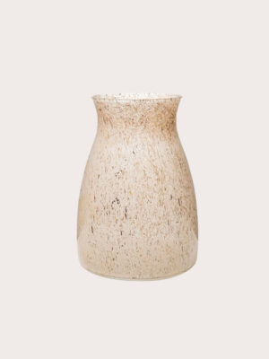 Vazen - Beige trechtervaas met spikkel