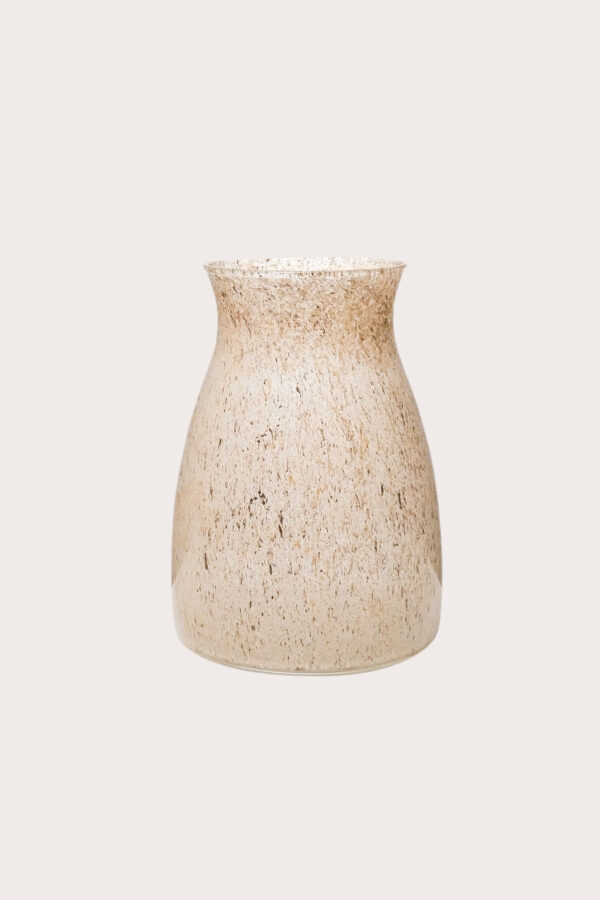 Vazen - Beige trechtervaas met spikkel