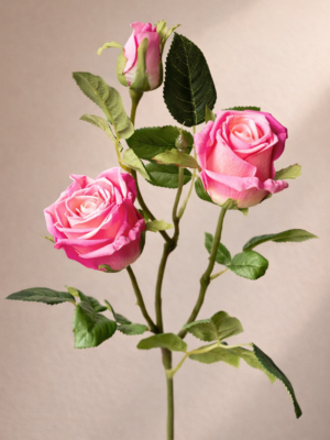 Zijden bloem - Dubbele Roos Roze