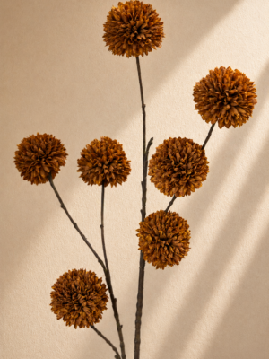 Zijden bloem - Pompon Spray Coffee