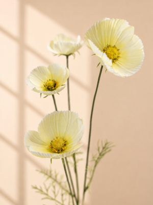 Zijden bloem - Poppy Spray Butteryellow Silk-ka